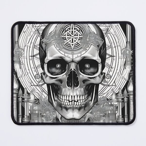 Item preview, Gothic Alchemist Skull - Occult Geometric Halo Engraving Art designed and sold by DarkOriginArts.