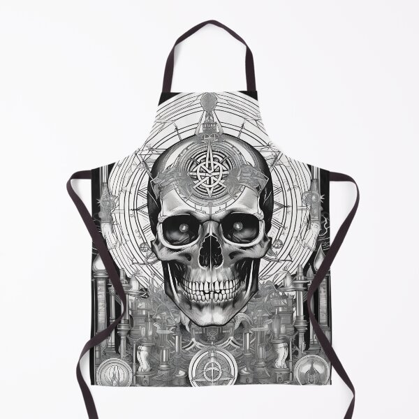 Item preview, Gothic Alchemist Skull - Occult Geometric Halo Engraving Art designed and sold by DarkOriginArts.