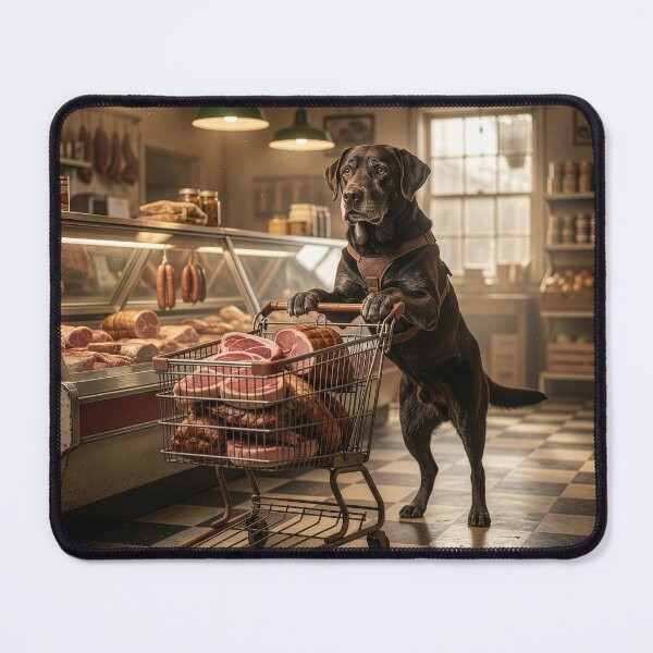 Item preview, Black Lab Prepares a Backyard Barbeque Party designed and sold by Tridentulus.
