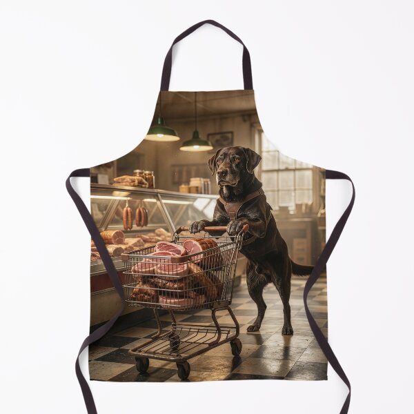 Item preview, Black Lab Prepares a Backyard Barbeque Party designed and sold by Tridentulus.