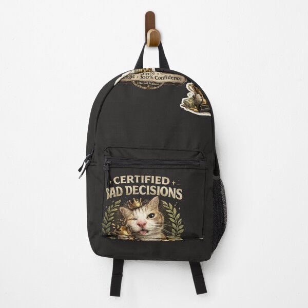 Item preview, Certified Bad Decisions Cat Funny Meme Graphic T-Shirts designed and sold by KDesignCrafts.