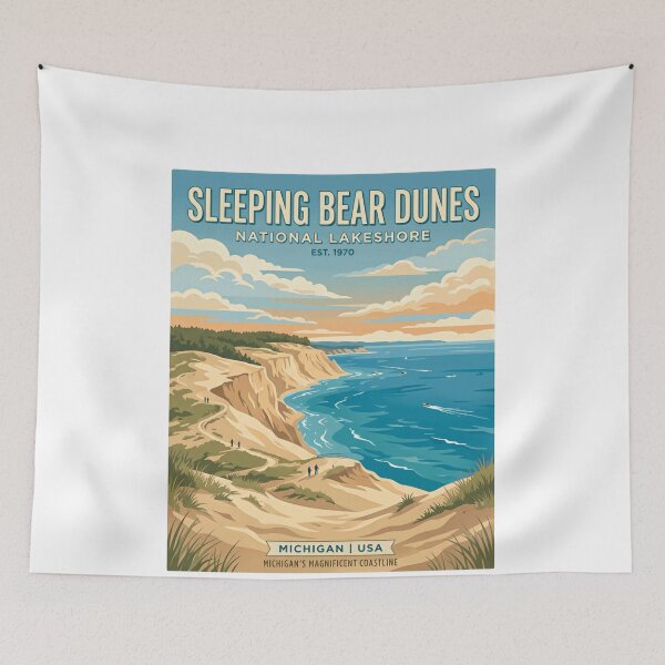 Item preview, Sleeping Bear Dunes National Lakeshore Est. 1970 Michigan USA Travel Souvenir designed and sold by Simsimah26Parks.
