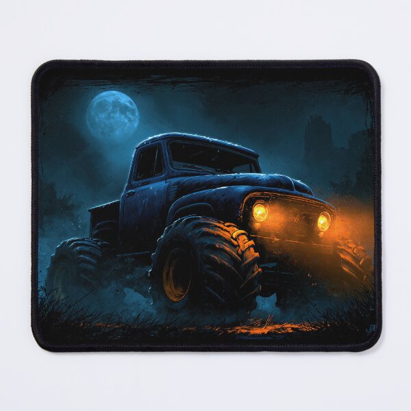 Item preview, Blue Truck Parked in Eerie Moonlit Forest designed and sold by Piotrek0001.