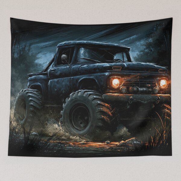 Item preview, Dark Truck in Deep Blue Night Fog designed and sold by Piotrek0001.
