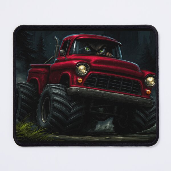 Item preview, Cartoon Style Red Truck in Dark Forest designed and sold by Piotrek0001.