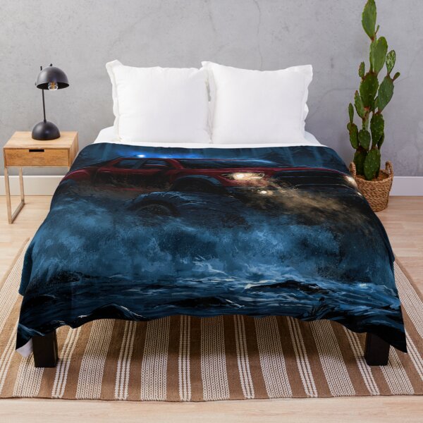 Item preview, Red Truck Splashing Water in Dark Night  designed and sold by Piotrek0001.