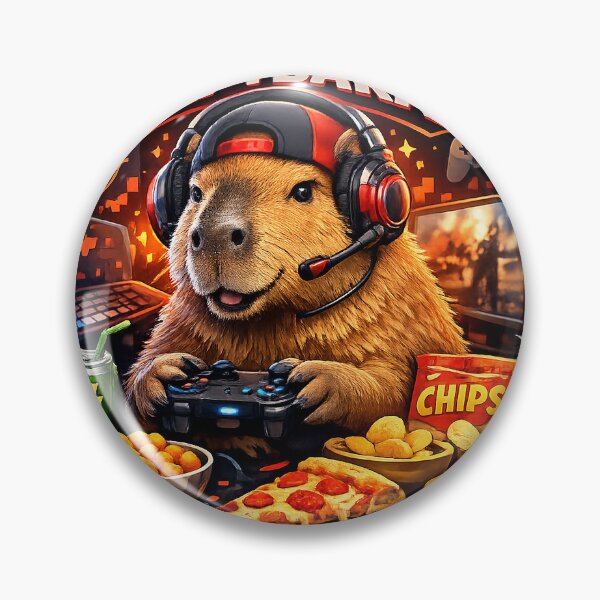 Item preview, Capybara Gaming Cartoon Design designed and sold by Aramdesing.