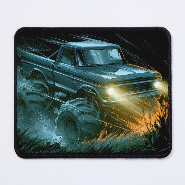 Item preview, Teal Blue Truck in Dark Green Forest Fog designed and sold by Piotrek0001.