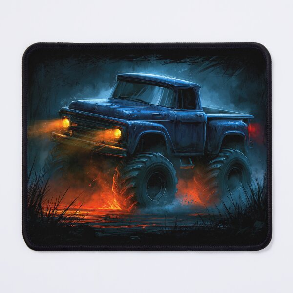 Item preview, Blue Truck Glowing in Red Fire Light designed and sold by Piotrek0001.