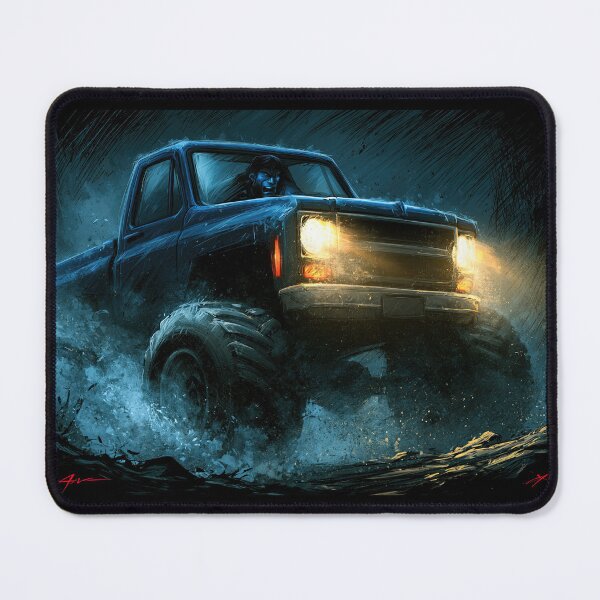 Item preview, Dark Blue Truck in Muddy Night Water designed and sold by Piotrek0001.