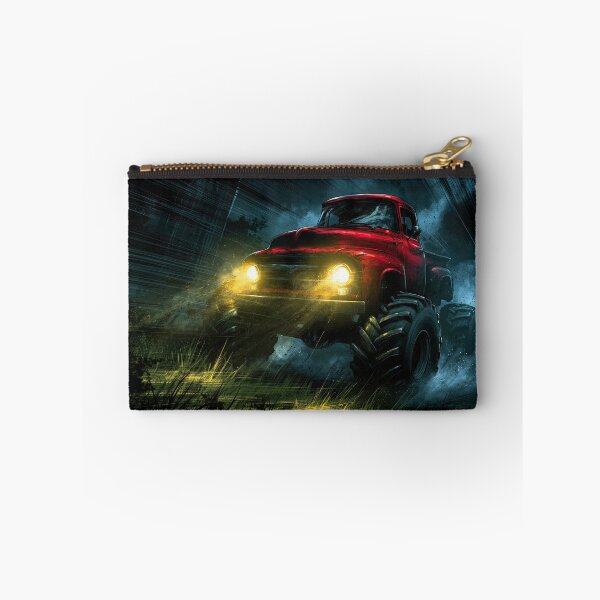 Item preview, Red Monster Truck Speeding in Heavy Rain designed and sold by Piotrek0001.