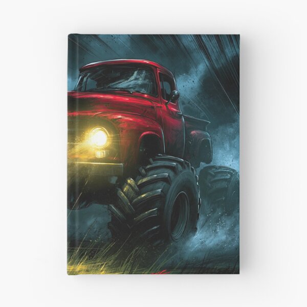 Item preview, Red Monster Truck Speeding in Heavy Rain designed and sold by Piotrek0001.