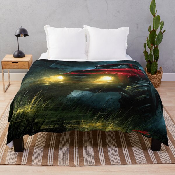 Item preview, Red Monster Truck Speeding in Heavy Rain designed and sold by Piotrek0001.