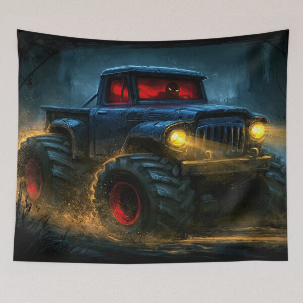 Item preview, Dark Truck with Red Glowing Cabin Light designed and sold by Piotrek0001.