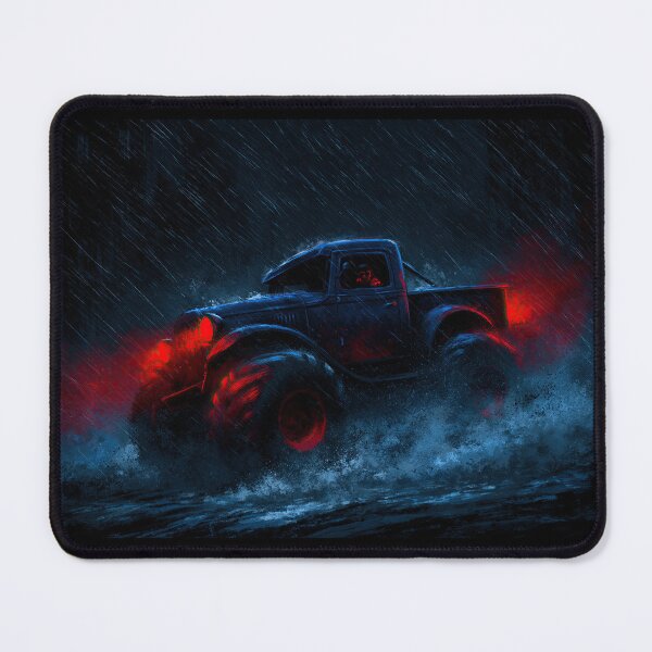 Item preview, Blue Truck with Red Tail Lights in Rain designed and sold by Piotrek0001.
