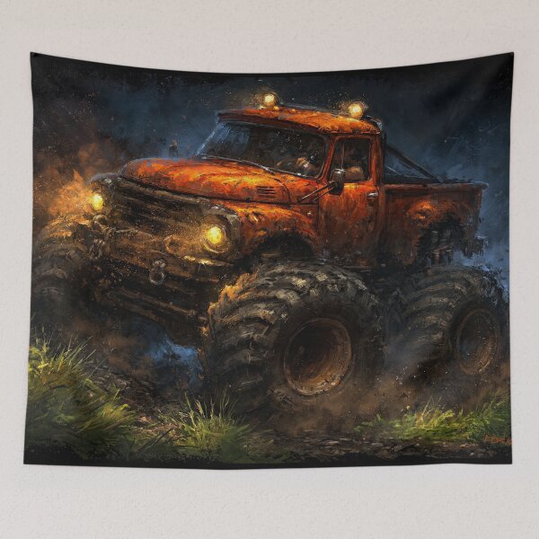 Item preview, Rusty Orange Truck in Muddy Dark Forest designed and sold by Piotrek0001.