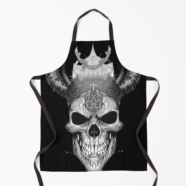 Item preview, Gothic Horned Demon Skull Engraving designed and sold by DarkOriginArts.