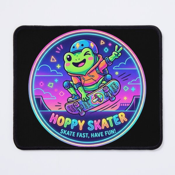 Item preview, Neon Skateboard Frog Doing Tricks – Cool Cartoon Frog Street Aesthetic designed and sold by ArtsyExplorer.