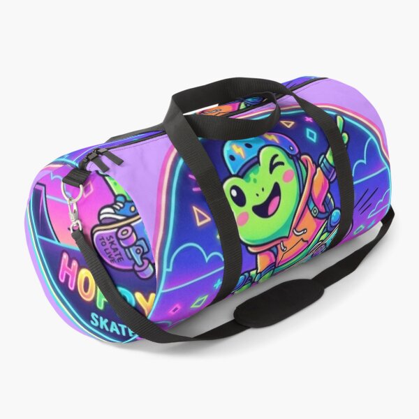 Item preview, Neon Skateboard Frog Doing Tricks – Cool Cartoon Frog Street Aesthetic designed and sold by ArtsyExplorer.