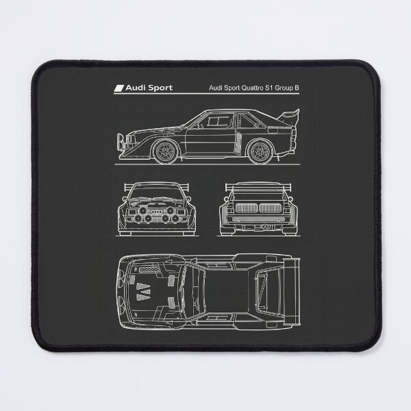 Item preview, Audi Sport Quattro S1 E2 Blueprint Classic Group B Rally Car Outline designed and sold by Motorline44.