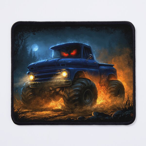 Item preview, Blue Truck with Red Eyes in Fire Light designed and sold by Piotrek0001.