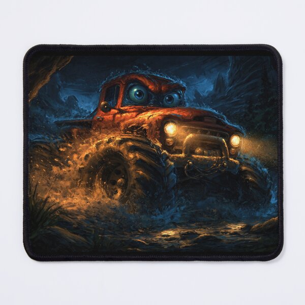 Item preview, Orange Truck Covered in Mud at Night designed and sold by Piotrek0001.