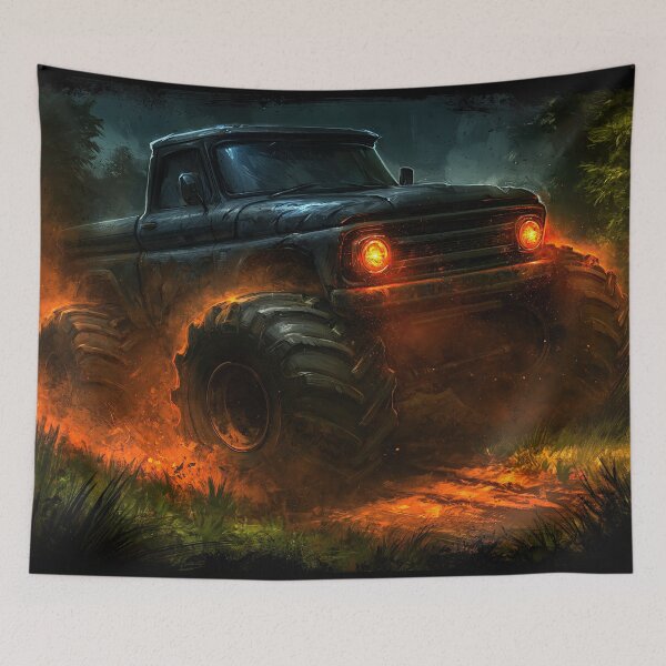 Item preview, Dark Truck with Glowing Orange Headlights designed and sold by Piotrek0001.