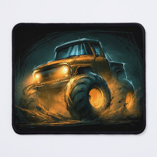 Item preview, Yellow Truck in Golden Dust Cloud at Night designed and sold by Piotrek0001.