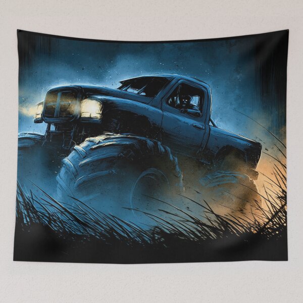 Item preview, Blue Monster Truck in Bright Moonlight designed and sold by Piotrek0001.