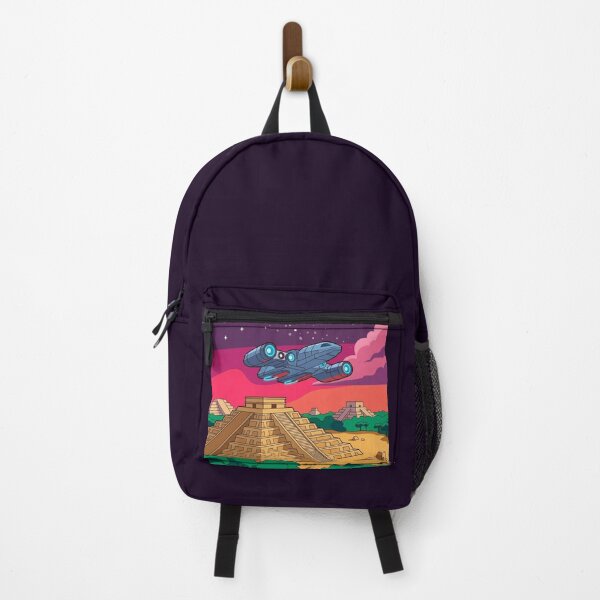 Item preview, Spaceship Over Ancient Pyramids – Futuristic Sci‑Fi Fantasy Design designed and sold by Dogandesighn.
