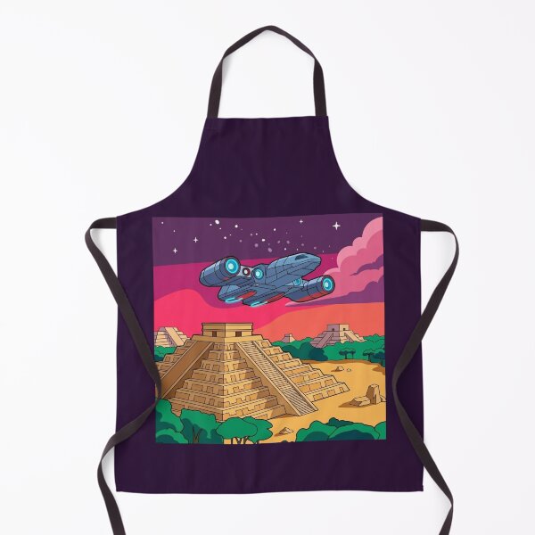 Item preview, Spaceship Over Ancient Pyramids – Futuristic Sci‑Fi Fantasy Design designed and sold by Dogandesighn.
