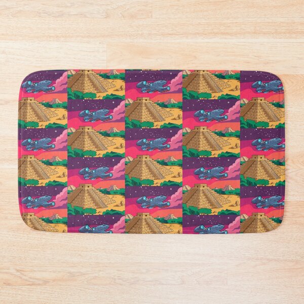 Item preview, Spaceship Over Ancient Pyramids – Futuristic Sci‑Fi Fantasy Design designed and sold by Dogandesighn.