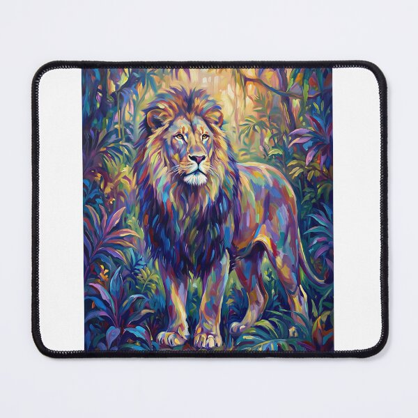 Item preview, Vibrant Majestic Lion - Colorful Jungle Wildlife Art Tags designed and sold by SubhAksara.