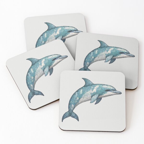 Item preview, Blue Geometric Dolphin – Modern Animal Art designed and sold by Tklezardesigns.