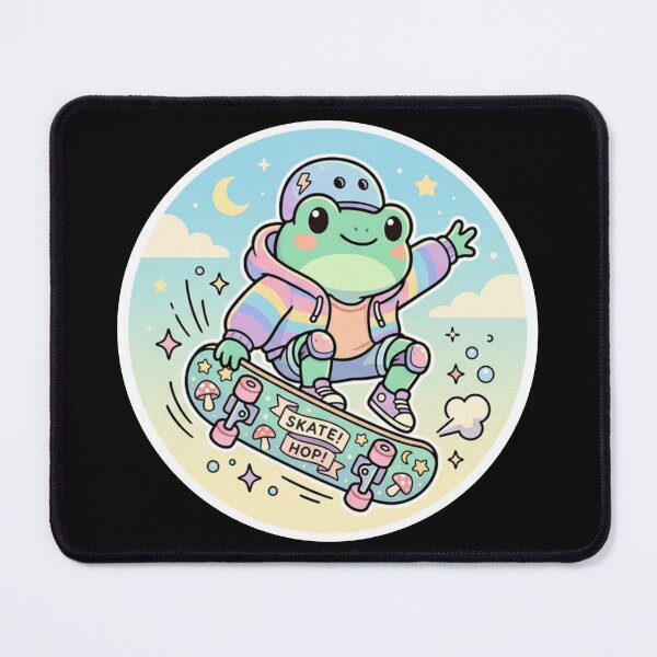 Item preview, Skateboard Frog Doing Tricks – Cool Cartoon Frog Street Aesthetic Pastel designed and sold by ArtsyExplorer.