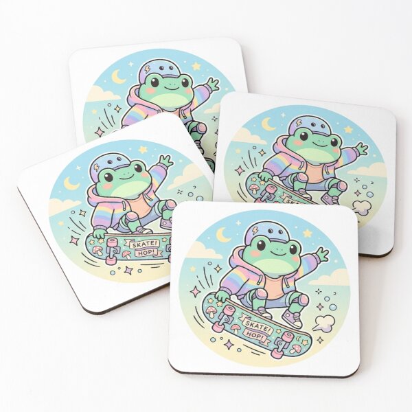 Item preview,  Skateboard Frog Doing Tricks – Cool Cartoon Frog Street Aesthetic Pastel designed and sold by ArtsyExplorer.