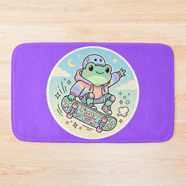 Item preview,  Skateboard Frog Doing Tricks – Cool Cartoon Frog Street Aesthetic Pastel designed and sold by ArtsyExplorer.