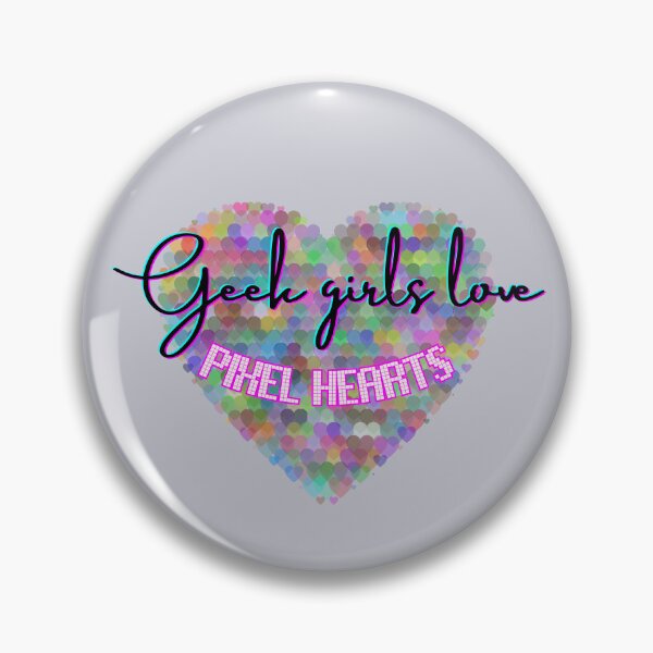 Item preview, Geek Girls love Pixel hearts - Geek aesthetic - Colorful retro gaming designed and sold by Love&Geek.