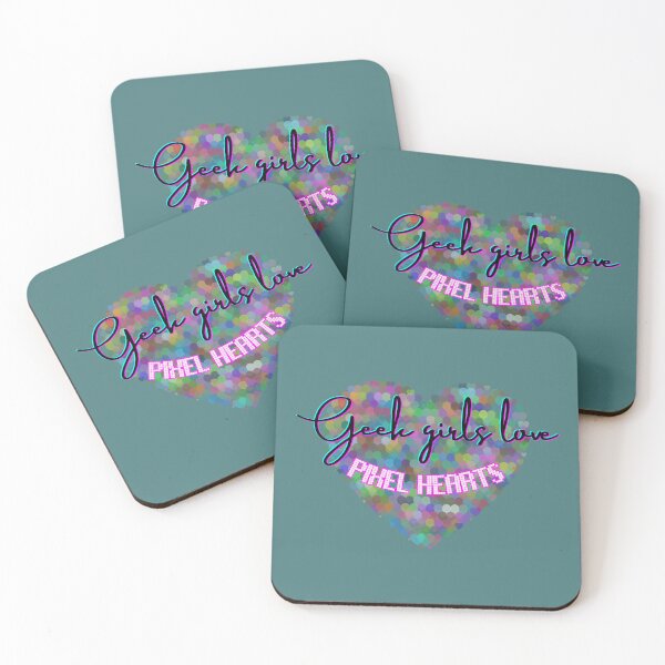 Item preview, Geek Girls love Pixel hearts - Geek aesthetic - Colorful retro gaming designed and sold by Love&Geek.