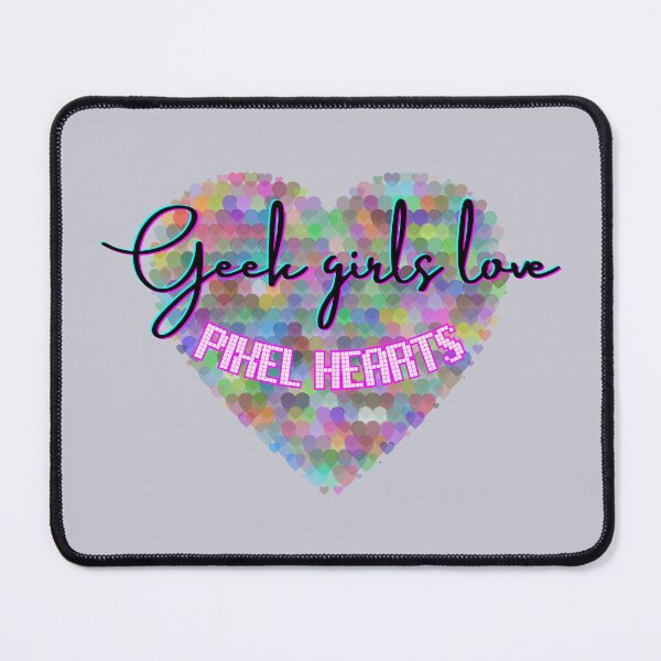 Item preview, Geek Girls love Pixel hearts - Geek aesthetic - Colorful retro gaming designed and sold by Love&Geek.