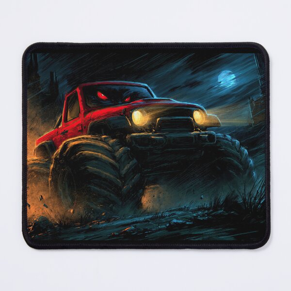 Item preview, Red Monster Truck in Moonlight and Dust Storm designed and sold by Piotrek0001.