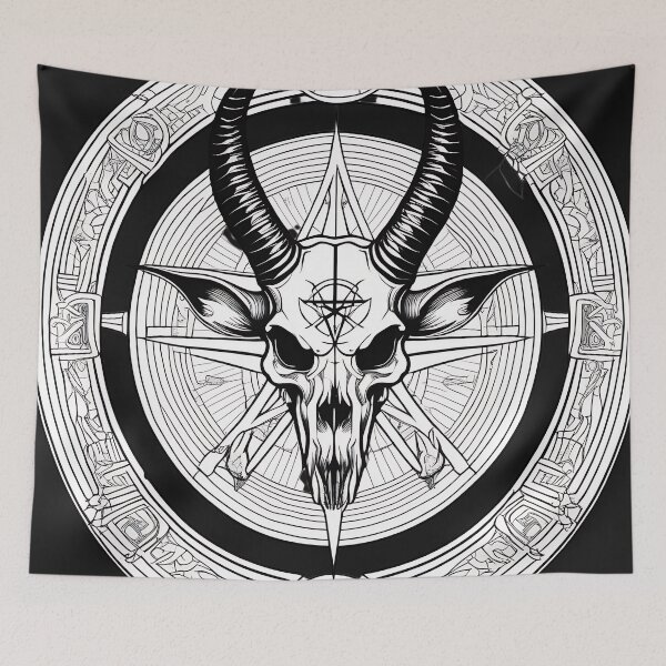 Item preview, Baphomet Sigil Goat Skull Engraving designed and sold by DarkOriginArts.