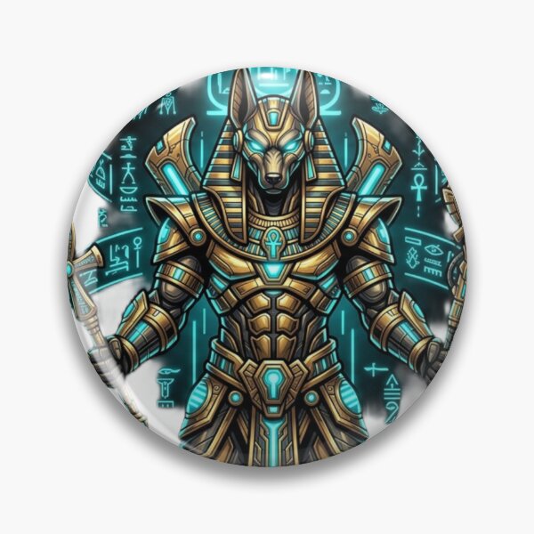 Item preview, Cyberpunk Anubis Mecha Egyptian God Art designed and sold by JeevanStickers.