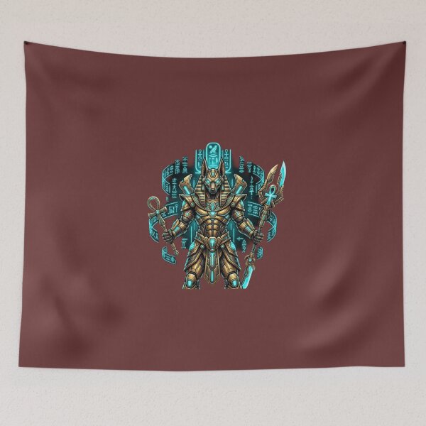 Item preview, Cyberpunk Anubis Mecha Egyptian God Art designed and sold by JeevanStickers.