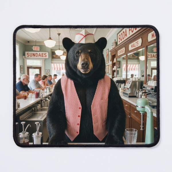 Item preview, Black Bear Is a Bang Up Soda Jerk designed and sold by Tridentulus.
