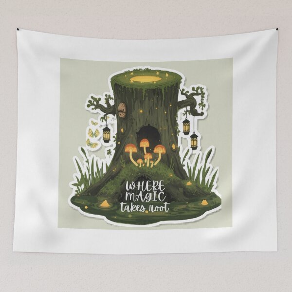 Item preview, Where Magic Takes Root Forest Stump designed and sold by HoneyBreezeCo.