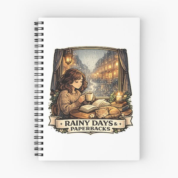 Item preview, Rainy Days And Paperbacks Cozy Book Lover T-Shirt designed and sold by NeonVoid Studio.