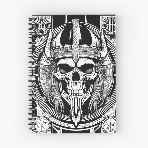 Item preview, Norse Viking Skull Warrior Engraving designed and sold by DarkOriginArts.