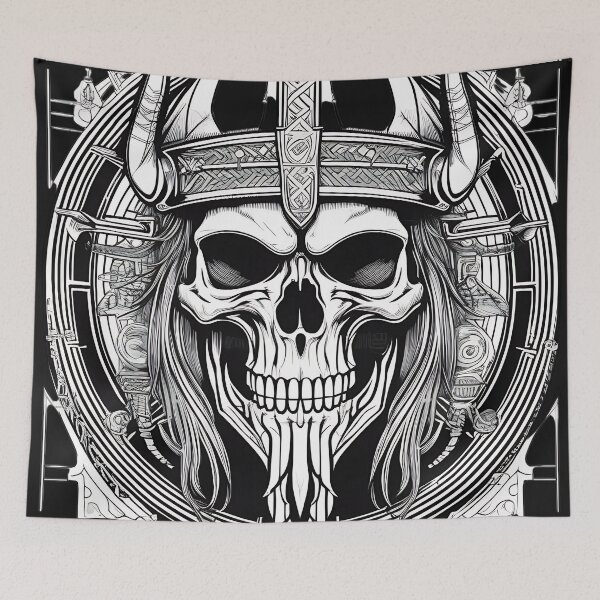 Item preview, Norse Viking Skull Warrior Engraving designed and sold by DarkOriginArts.