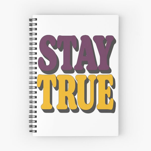Item preview, Stay True Retro Typography | Bold Motivational Quote in Purple & Gold 3D Style designed and sold by Bright Nest Studio.